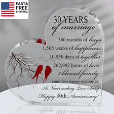 30Th Years of Marriage Gift Wedding Anniversary Souvenir Heart Marriage Keepsake
