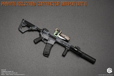 1/6 Scale Toy PMC - Grey 5.56 Rifle w/Attachment Set