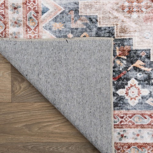 Rugshop Rug Distressed Transitional Machine Washable Living Room Dining Room Rug - Picture 4 of 5