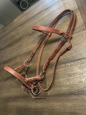 Horse Tack - Leather Sidepull Bitless Western Bridle 