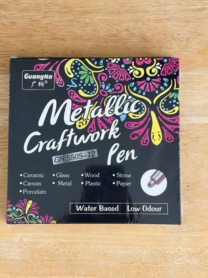 GuangNa 12-Piece Metallic Craftwork Pen Set (GN.550S-12)   NWT / Sealed