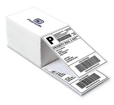 500 4" x 6" Fanfold Direct Thermal Shipping Labels for Zebra & Rollo Printers US