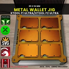 xTool F1 Ultra & F2 Ultra Metal Wallet Jig | Laser Engraving Template