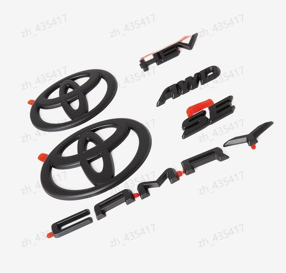 NEW TOYOTA 2025 2026 CAMRY HYBRID AWD SE HEV BLACKOUT EMBLEM OVERLAY KITS SET - Bild 2 von 3