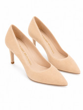 Stuart Weitzman Anny 85 suede pumps in Adobe