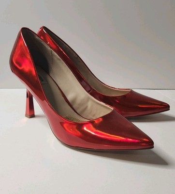 Steve Madden Women's Red Shiny Heels Size 13M Gently Used No Box Dorthy