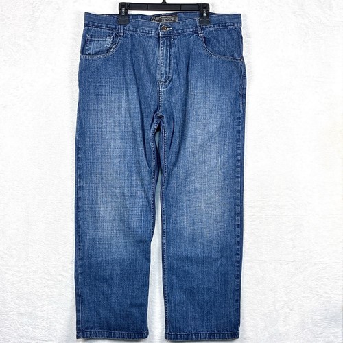 Jeans vintage Southpole Black Label gamba larga uomo 42 (40) gamba larga larghi larghi sbiaditi Y2K - Foto 7 di 10