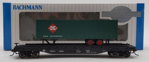 Coche plano Bachmann 16702 HO Baltimore y Ohio 52' 6" con remolque a cuestas de 35' #8966 | Condition: Used
