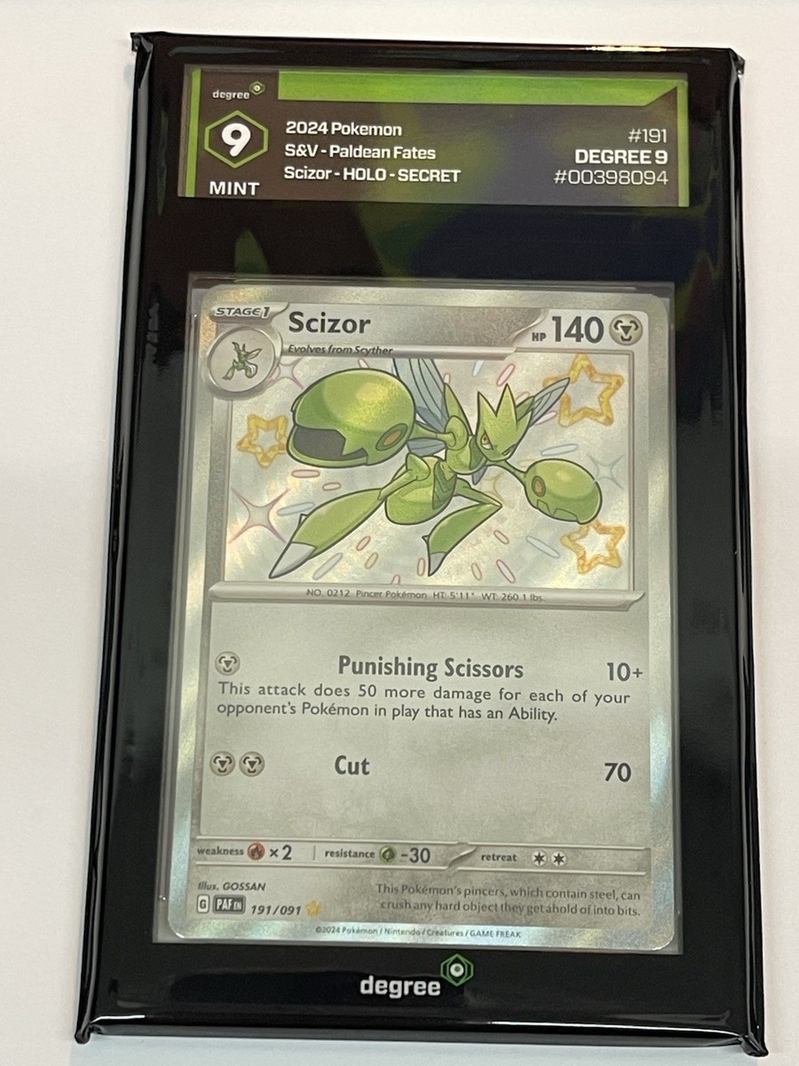 Pokmon TCG Scizor 191/091 Baby Shiny Paldean Fates Scarlet & Violet Grade  9 Mnt