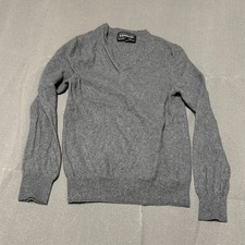 Express Womens Girls Juniors Merino Italian Wool Sweater Size XS/S Grey V-Neck