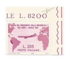 Repubblica 1961 Gronchi Rosa angolo di foglio superiore destro originale Sorani