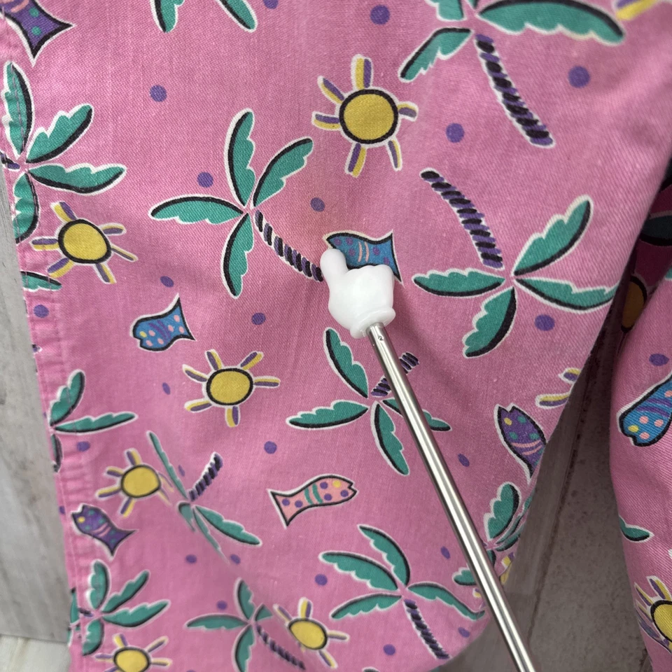 Raro Conjunto Mono Tropical Rosa Oshkosh B Gosh Rosa Años 80 Talla 12/14 Pierna Cónica Foto 4 de 4