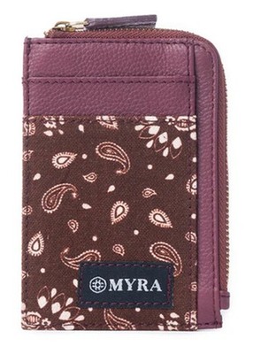 Myra Bag #13284 Leather, Canvas 3''x4'' Card Holder Boot Clip Wallet~RFID Blocked