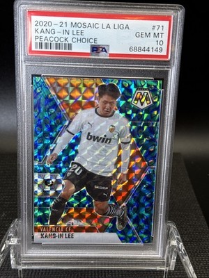 20-21 久保建英 Mosaic La Liga Peacock PSA 10 Kang-in Lee 2020 Panini Mosaic La Liga #71 Peacock Choice Prizm