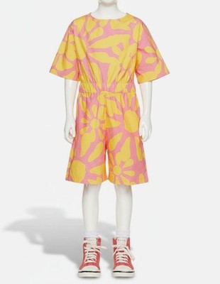 Marni Girl's Pink & Yellow Floral-Print Kid's One-Piece Jumpsuit Size 10Y