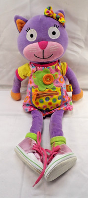 Alex Little Hands Teach Me To Dress Cat Stuffed Animal Plush Zip Buckle Button