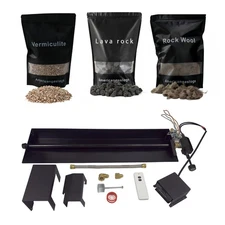 Americangaslos 18"-24" Burner Pan with Valve Remote for Gas Fireplace Gas