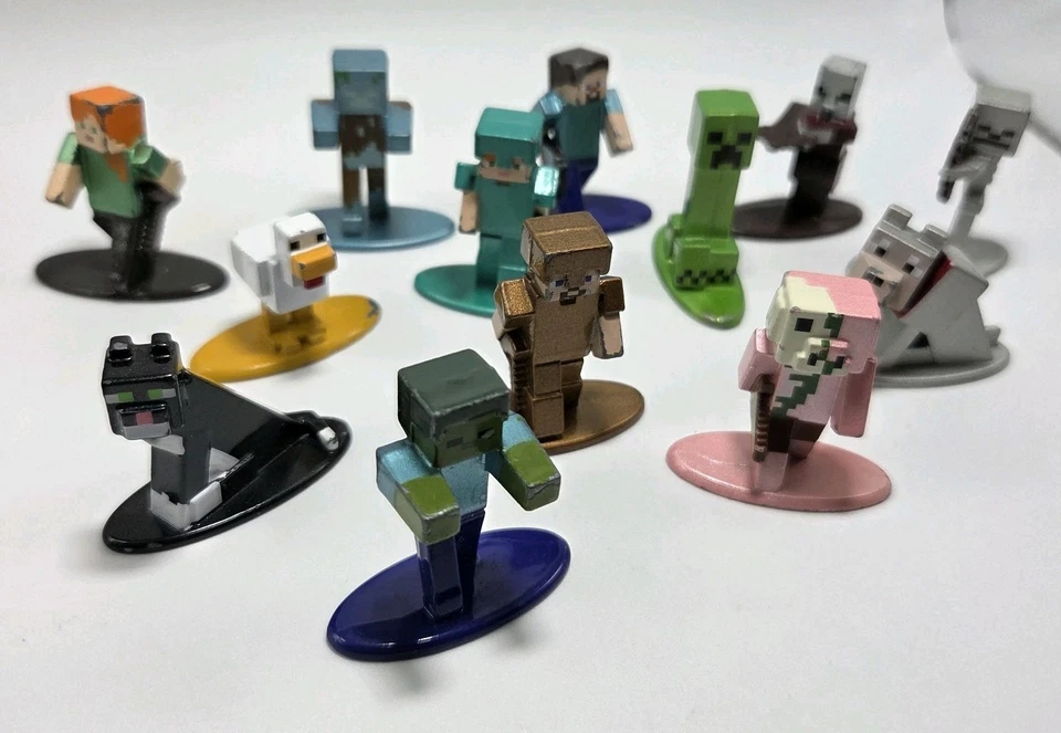 Lote De 13 Figuras Miniatura Minecraft Jada Toys Metal Diecast Estatuilla ACC. COND Foto 2 de 4
