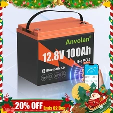 12V 100Ah LiFePO4 Lithium Battery Bluetooth Monitoring for RV Marine Camper