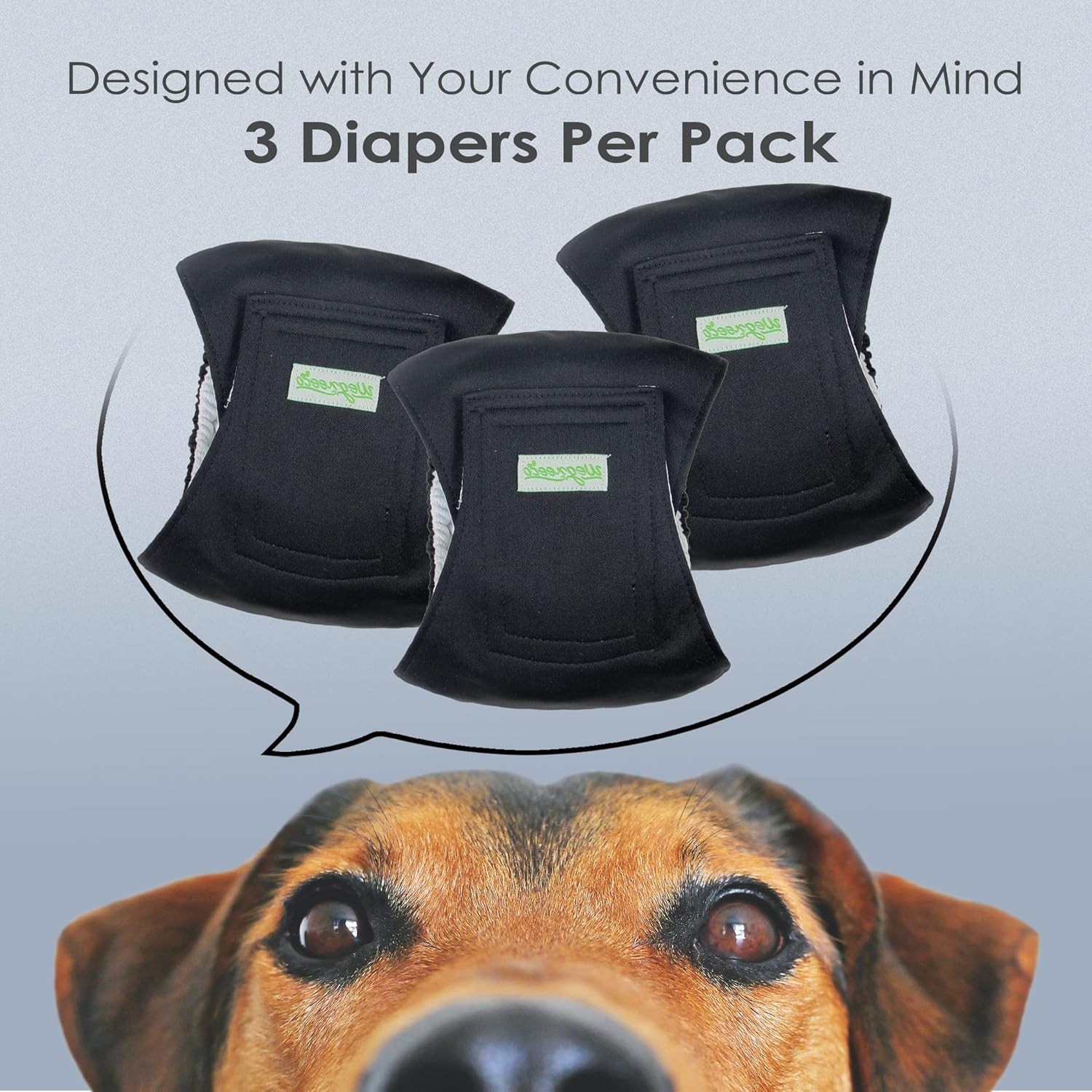 wegreeco Washable Dog Diapers Belly Wrap Pack of 3 Medium