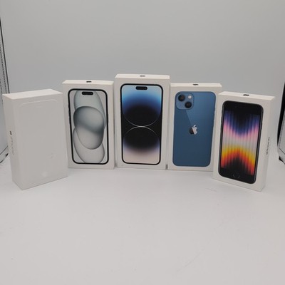 lot of 5 EMPTY iPhone boxes (box only) 6, se, 13, 15, 14 pro max (Some Inserts)