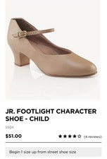 Capezio 550x Tan Character Shoe Child 3.5 M New In Box Jr Footlight Black