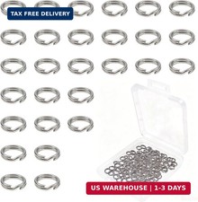 100pcs Mini Split Rings Double Jump Rings 6mm Stainless Steel Key Chain Connecto