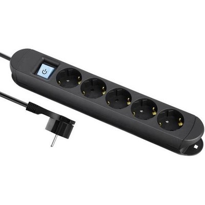 Maxtrack NV 57-2L Multi-Outlet with Switch Black Schuko 1pc