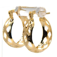 Small 18K Gold Plated Hoop Earrings for Women Girls Hypoallergenic Lightweight