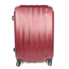 Heys Metallix 26" Expandable Spinner Luggage PC Hardshell Expanding Burgundy Red