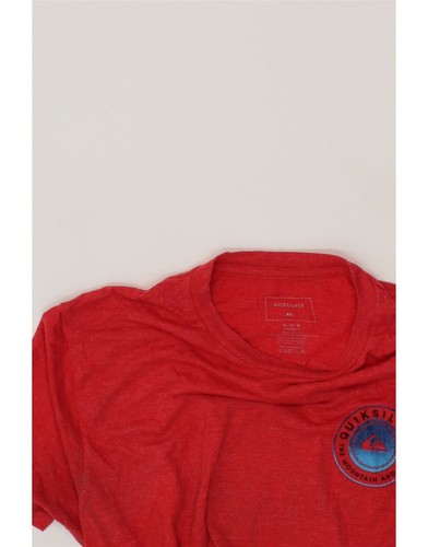 Camiseta Top QUIKSILVER Para Hombres Calce Regular Gráfico Mediano Rojo Algodón CQ02 - Imagen 4 de 4