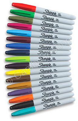 Sharpie Fine Point Permanent Marker Stifte Schwarz, Rot, Blau, Silber, Gold Metallic
