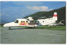 Postcard Airline SUNSHINE AVIATION Dornier HB-LPC BUCHairCARD Unposted CC10.