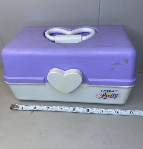 Vintage CDI Naturally Pretty Purple And White Makeup Box 9 X5 - Picture 4 of 7