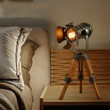 Antik Stehleuchte Filmstrahler Retro Vintage Stil Stativ Scheinwerfer Stehlampe