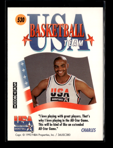 1991-92 Skybox Charles Barkley Barcelona 92 #530 - Picture 2 of 2