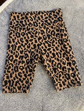 Wild Fable Brown Black Leopard Print Biker Jogging Yoga shorts Size Small