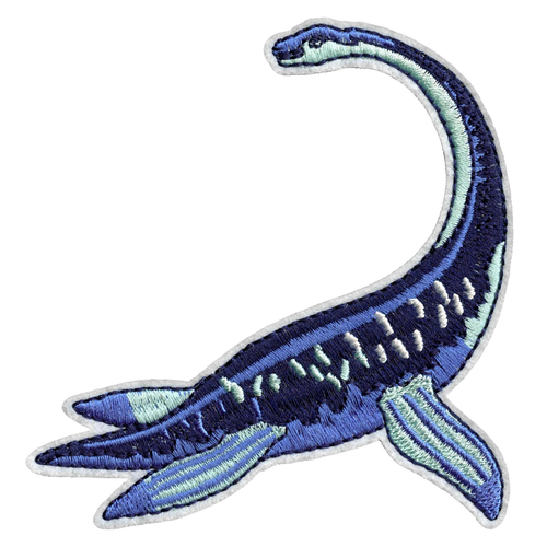 Elasmosaurus Platyurus Blue Water Aquatic Reptile Plesiosaur Embroidered Iron on - Picture 1 of 2