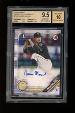 2019 1st Bowman James Marvel Pittsburgh Pirates BGS 9.5 10 Auto
