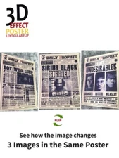Harry Potter-Daily Prophet-3D Lenticular Flip Effect- 3 Images Changes,3 In One