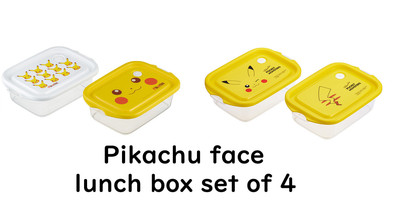 Pokemon Pikachu face storage container lunch box set of 4 Microwave safe