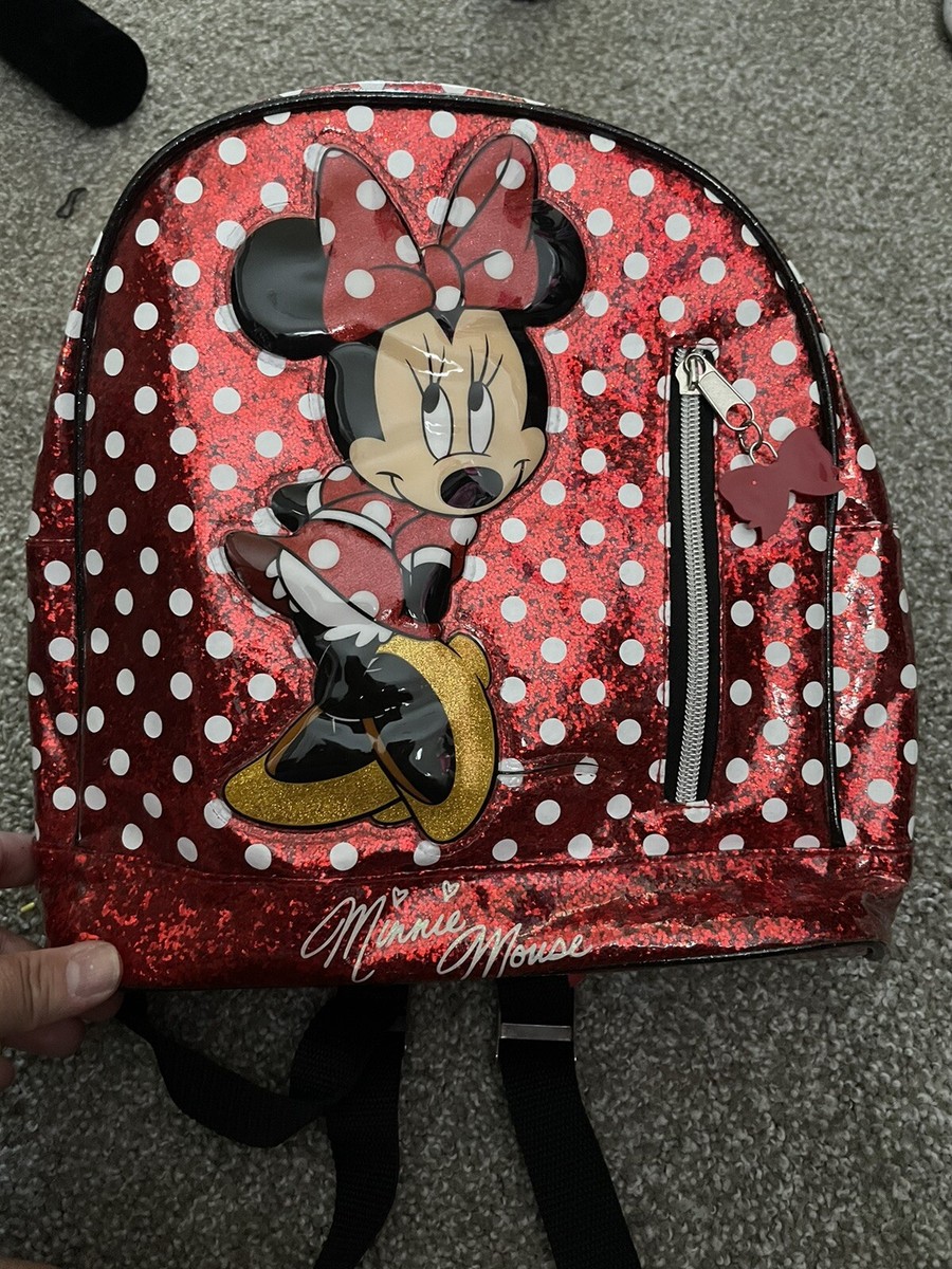 DISNEY Parks Minnie Backpack Black White Polka Dot Red Straps Red Polka Dot Backpack – Mouse-inspired Bow Bag for Disney  main image 4