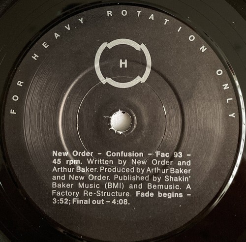NEW ORDER -Confusion- Rare UK Promo 7" in original card sleeve (Vinyl) - Picture 4 of 4