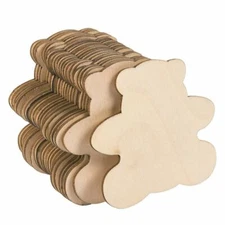 Imprue Unfinished Wood Cutout - 24-Pack24-Pack Bear Shaped Wood Pieces for Woode