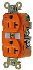 Hubbell IG5362, Straight Blade Receptacle, Dup Rcpt, 20A 125V, 5-20R, Or, 1 PC
