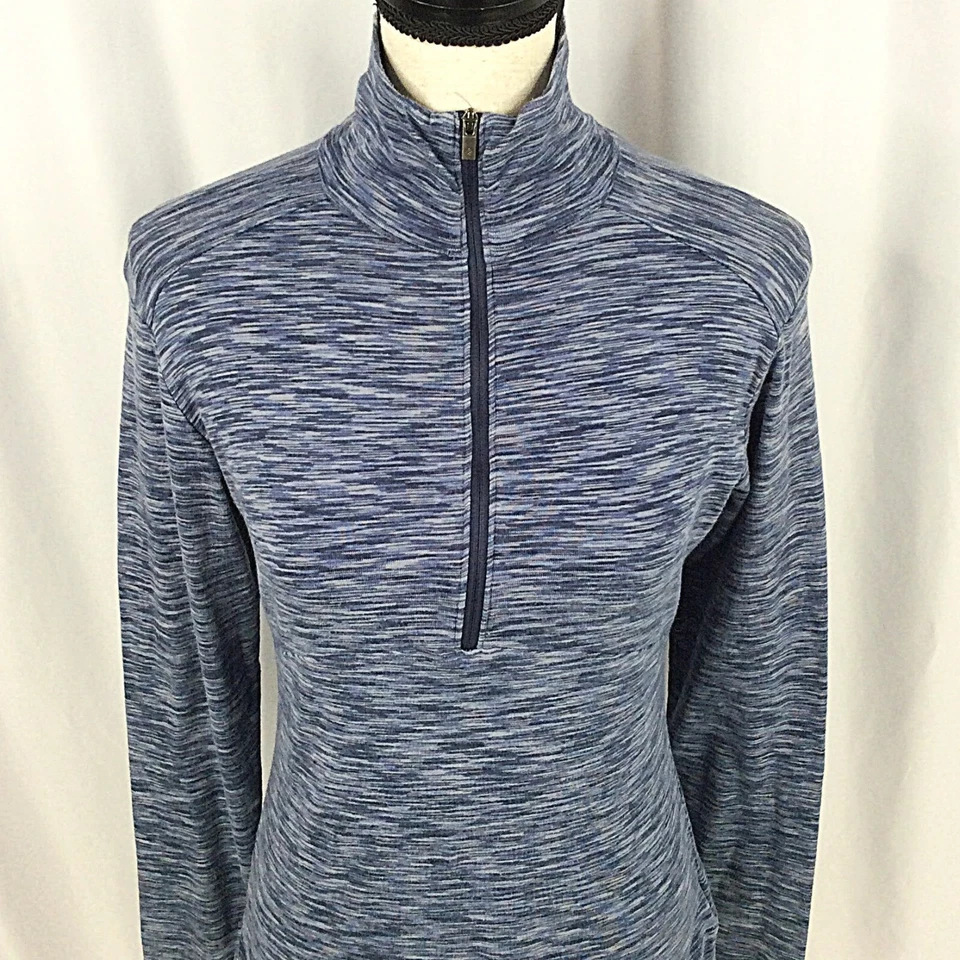 Top Columbia para mujer 1/4 cremallera talla mediana azul jaspeado ligero senderismo Foto 4 de 4