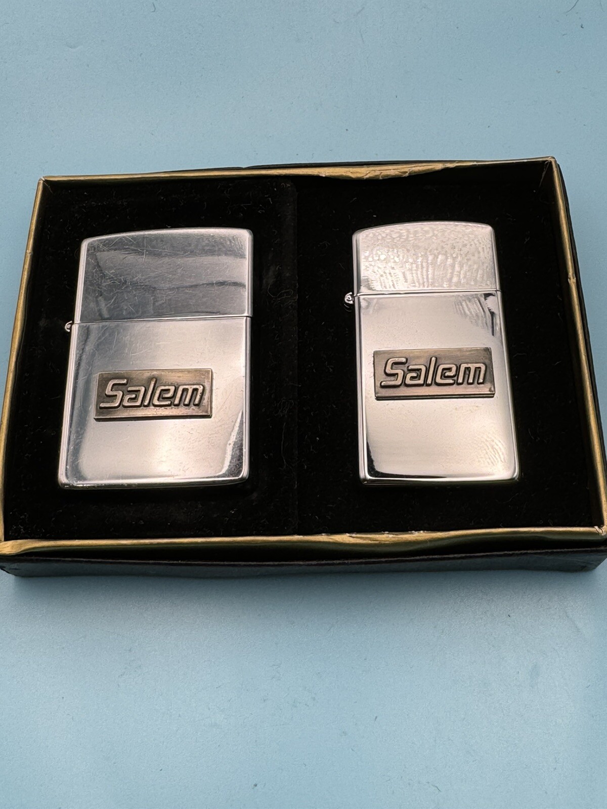 Vintage 1991 Salem Advertising Pewter Emblem His & Hers Set 