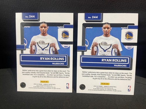 (2) 2022-23 Panini Donruss Rated Rookie Ryan Rollins #244 Warriors - Bild 2 von 2
