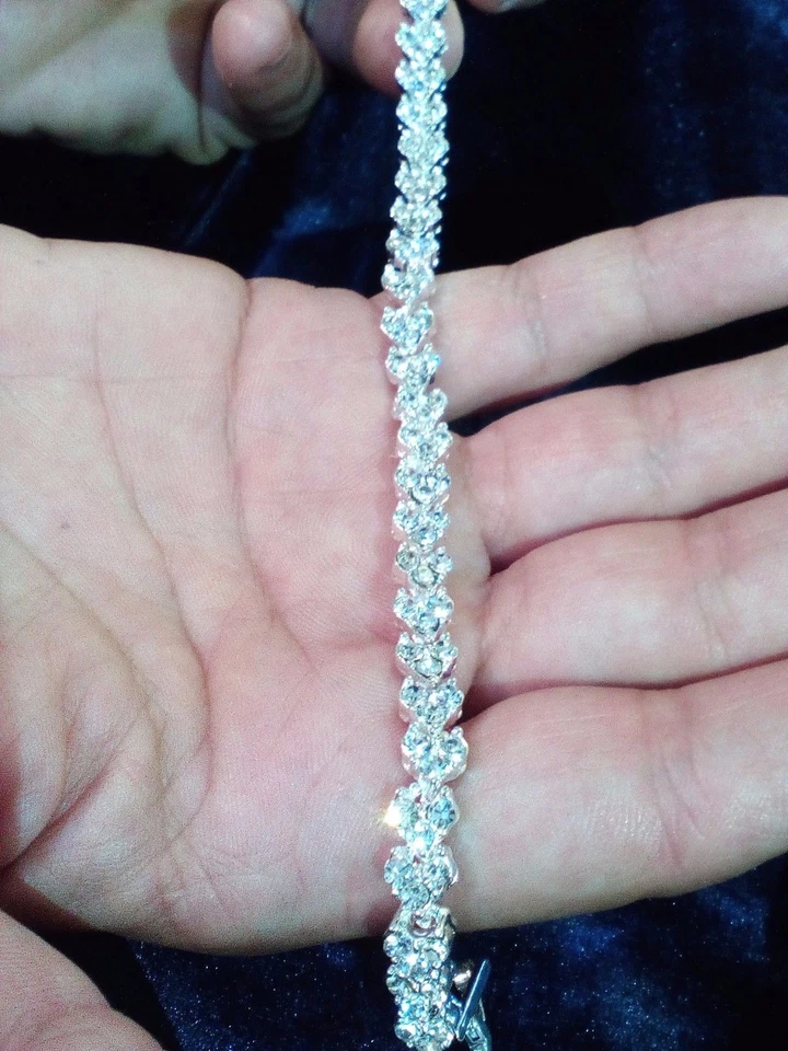  Bracciale trilogy Donna SWAROVSKI ELEMENTS ORIGINALI Argento 925 Gioielli Cuore - Immagine 4 di 4