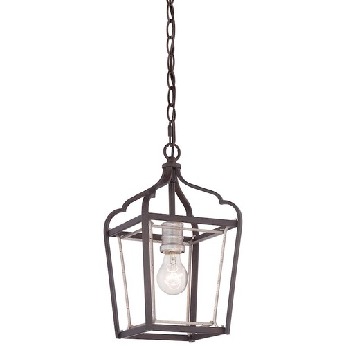 Minka Lavery Astrapia 1 Light Mini Pendant, Sienna w/Aged Silver - 4341-593